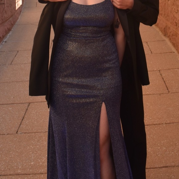 Blue/Purple iridescent Davids Bridal Prom dress - Picture 3 of 4